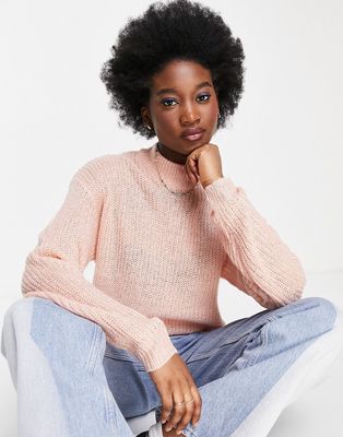 Brave Soul reki fisherman knit sweater-Pink