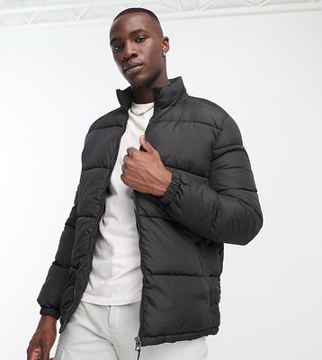 Brave Soul Tall puffer jacket in black