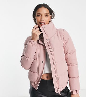 Brave Soul Tall slay puffer jacket in dusty rose-Pink