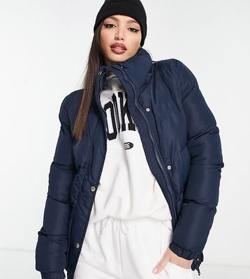 Brave Soul Tall slay puffer jacket in navy