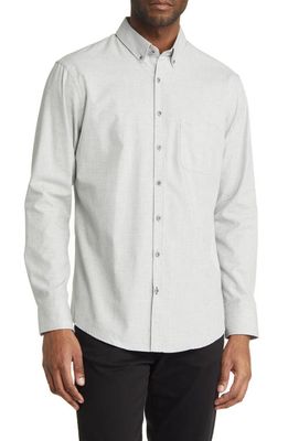 Brax Daniel Modern Fit Cotton Flannel Button-Down Shirt in Silver
