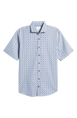 Brax Hardy Cotton Short Sleeve Button-Up Shirt in Muscat