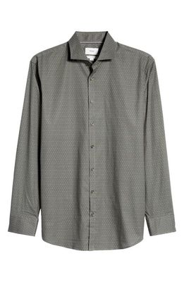 Brax Men's Harold Hi-Flex Stretch Cotton Button-Up Shirt in Dark Green