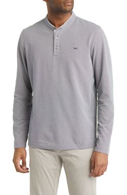 Brax Pavel Two-Tone Easy Care Long Sleeve Henley in Sea