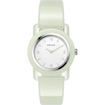 BREDA Play Glow in the Dark Rubber Strap Watch, 35mm in White 