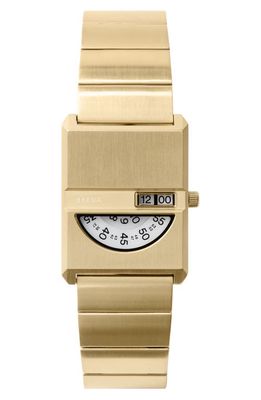 BREDA Pulse Tandem Stainless Steel Bracelet Watch, 26mm in Gold 