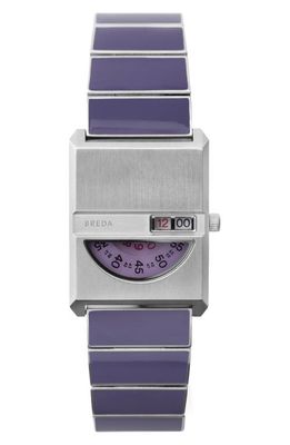 BREDA Pulse Tandem Stainless Steel Bracelet Watch, 26mm in Purple 