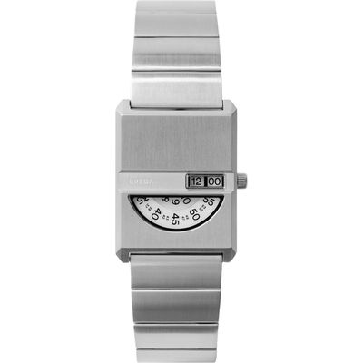 BREDA Pulse Tandem Stainless Steel Bracelet Watch, 26mm in Silver 