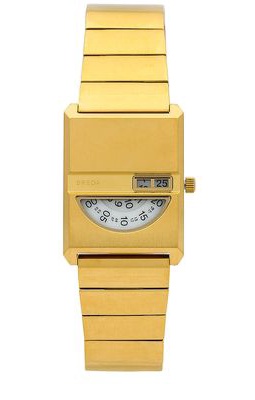 Breda Pulse Tandem Watch in Metallic Gold.