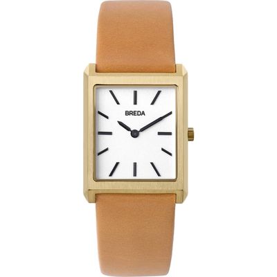 BREDA Virgil Leather Strap Watch, 26mm in Gold/Clay/Ivory 