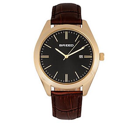 Breed Men's Louis Brown Textured Leather S trap Watch