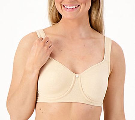 Breezies Wirefree Unlined Floral Jacquard Support Bra
