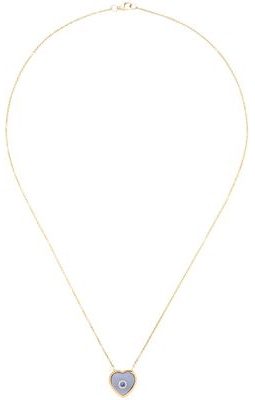 BRENT NEALE Gold & Sapphire Small Puff Heart Necklace