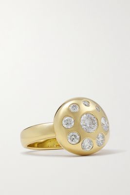 Brent Neale - Large Petal 18-karat Gold Diamond Ring - 6