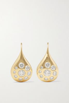 Brent Neale - Petal Medium 18-karat Gold Diamond Earrings - one size