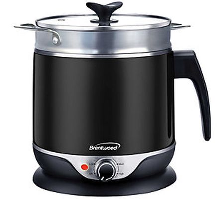 Brentwood 1.9qt Stainless Steel Cordless Hot Po t Cooker
