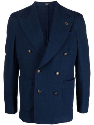 BRERAS MILANO chevron-pattern double-breasted blazer - Blue