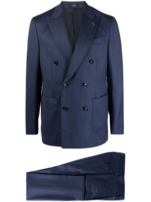 BRERAS MILANO double-breasted virgin wool suit - Blue
