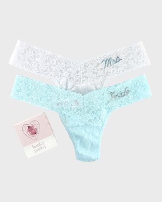 Bride & Mrs. Low-Rise Lace Thong Gift Set