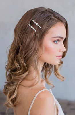 Brides & Hairpins Etta Set of 2 Crystal Hair Clips in Gold