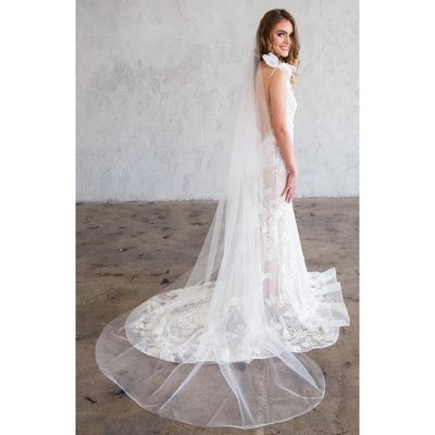 Brides & Hairpins Iman Catherdal Tiered Tulle Veil in Ivory 