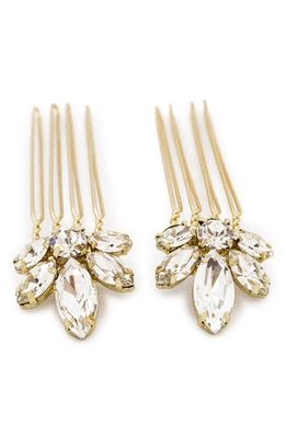 Brides & Hairpins Kenji Set of 2 Crystal Combs in Gold