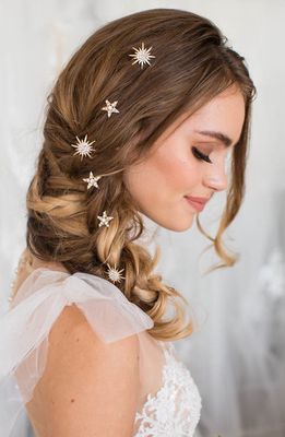 Brides & Hairpins Nexus Set of 6 Crystal Hair Pins in Gold