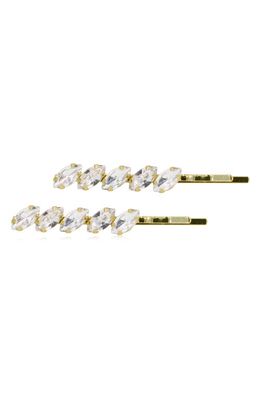 Brides & Hairpins Payton Set of 2 Crystal Hair Clips in Gold