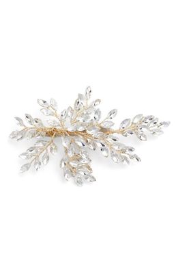 Brides & Hairpins 'Sahara' Crystal Leaf Bendable Hair Clip in Gold