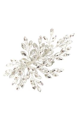 Brides & Hairpins 'Sahara' Crystal Leaf Bendable Hair Clip in Silver