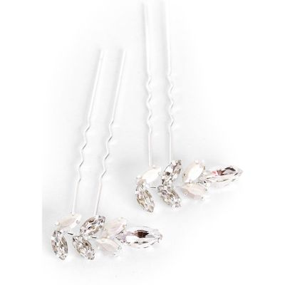 Brides & Hairpins Vanessa Set of 2 Hair Pins in Silver 