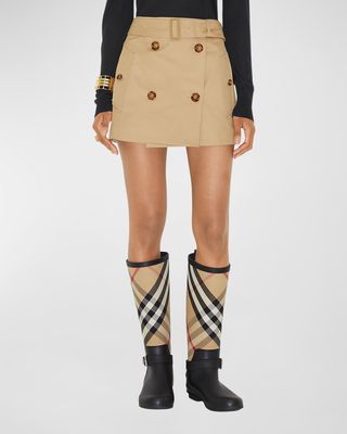 Brielle Double-Breasted Mini Trench Skirt