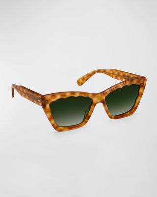 Brigette Havana Acetate Cat-Eye Sunglasses