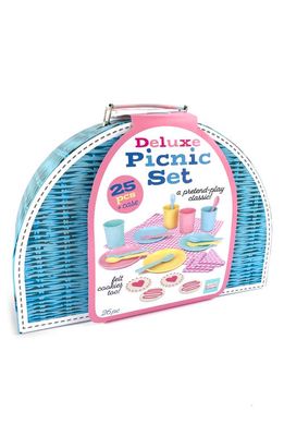 BRIGHT STRIPES 25-Piece Deluxe Picnic Set & Carrying Case in Blue Multi