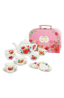 BRIGHT STRIPES My Porcelain Tea Set & Carry Case in White/Floral