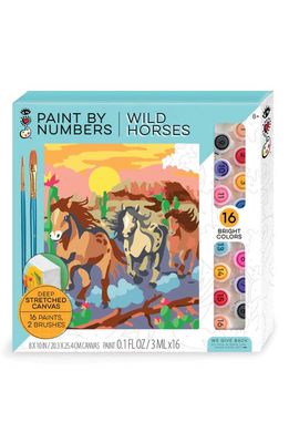 BRIGHT STRIPES Wild Horses Paint by Numbers Art Kit in Yellow Multi