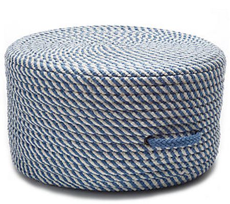 Bright Twist Pouf - Blue Ice and White 20" x 20 " x 11"