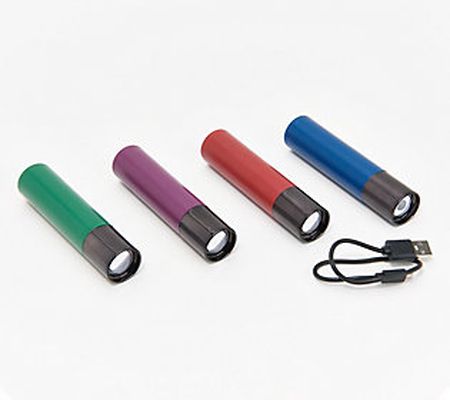 BrightEase Set of 4 Compact Flashlight and Power Bank