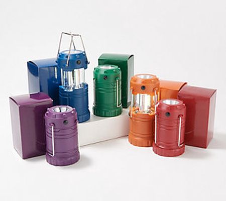 BrightEase Set of 5 Mini Lanterns w/ Spotlight