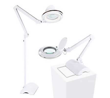Brightech Lightview 2-in-1 LED Magnifier Floor d Desk Lamp