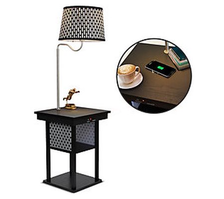 Brightech Madison Wireless Charging 56" LED She lf Table Lamp