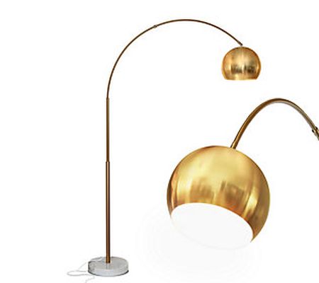 Brightech Olivia 75"H Antiqued Brass LED Arc Fl oor Lamp