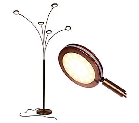 Brightech Orion 5-Head 74 in. LED Swing Arm Arc Floor Lamp