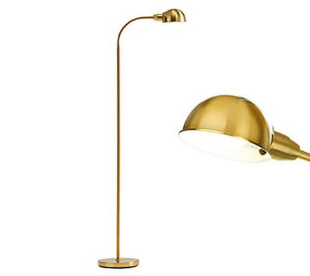 Brightech Regent 68"H Antiqued Brass LED Readin g Floor Lamp
