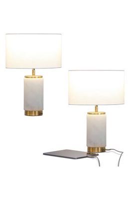 Brightech Set of 2 Arden LED USB Table Lamps in White