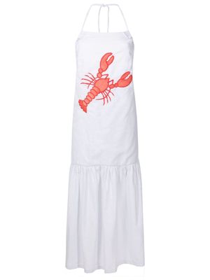 Brigitte embroidered-lobster swim dress - White