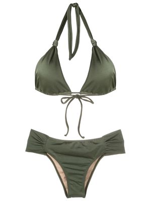 Brigitte knot-detail triangle-cup bikini - Green