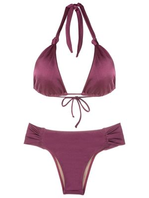 Brigitte knot-detail triangle-cup bikini - Purple