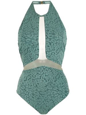 Brigitte Lea leopard-print swimsuit - Green