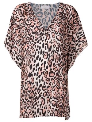 Brigitte leopard-print beach cover-up - Brown